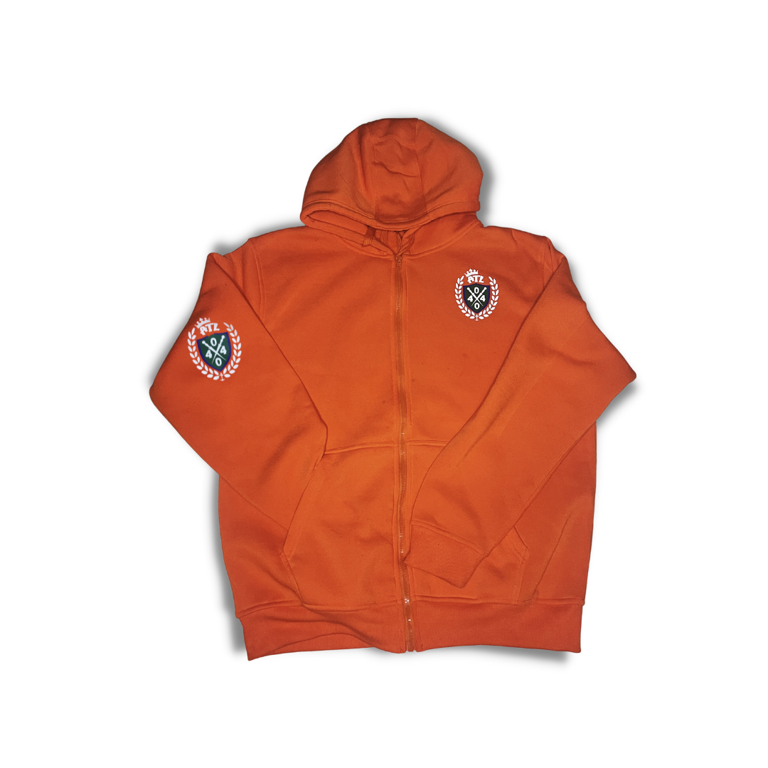 Hood Codz - Royalty Zipdown Sweatshirt Orange, White Royal Blue & Navy